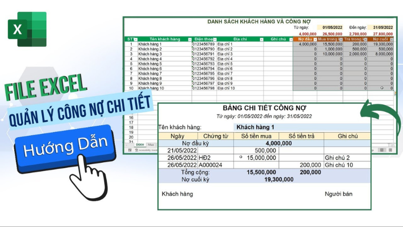 Hướng Dẫn Tạo File Quản Lý Công Nợ Bằng Excel đơn giản