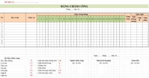 Bảng chấm công theo ngày